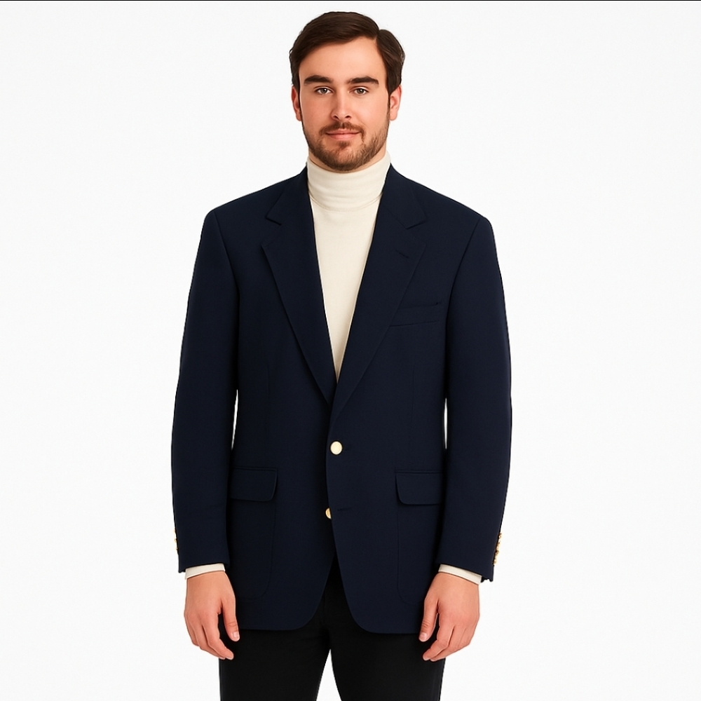 Ivy Crew Navy Corporate Elegant Formal Mens Suit Jacket Sz 48L